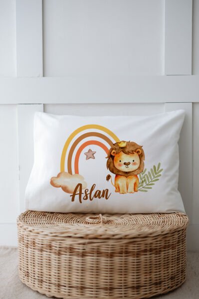 %100 Pamuk İsme Özel İsimli 6lı Hastane Çıkışı Tulum Set Gökkuşağı Aslan
